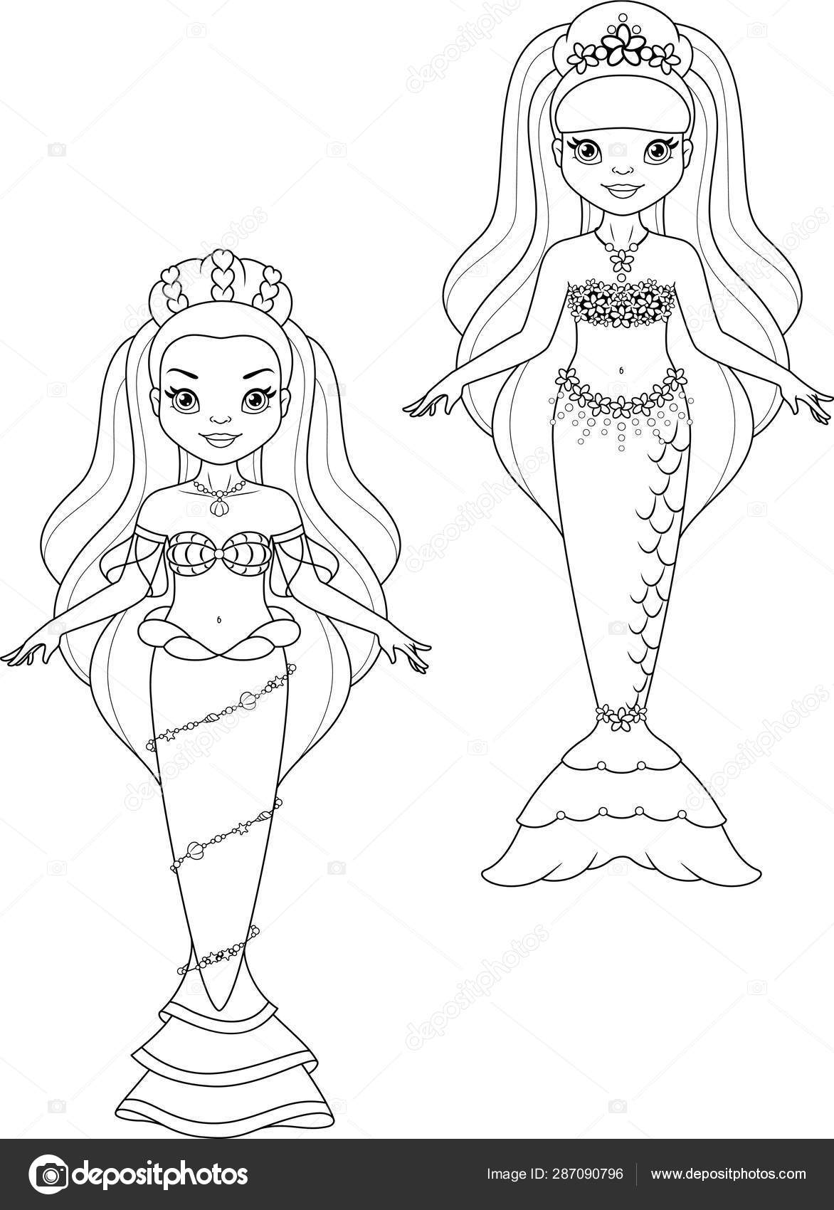 Dibujos Para Colorear De Princesas Sirenas - Para Colorear