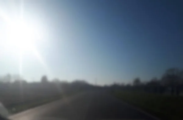 Швидкість Розмивання Шосе Асфальтована Дорога Автомобілем Міському Пейзажі Заході Сонця — стокове фото
