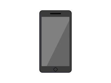 beyaz arka plan üzerinde boş ekran ile modern cep telefonu. Akıllı telefon vektör konsepti.