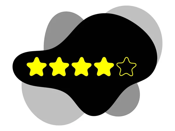 Rating Five Yellow Star Design Modern Shape Success High Quality — Stock Vector
