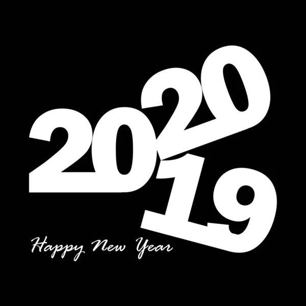 2020 Šťastný Nový Meziroční Vektor Izolovaný Černém Pozadí Nový Rok — Stockový vektor