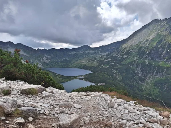 Dal Fem Dammar Tatrabergen Europa Polen Vackert Fjäll Landskap — Stockfoto