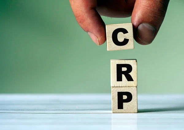 Küp Bloğunu Crp Yazısıyla Birleştiriyor Kelime Sembolü Crp — Stok fotoğraf