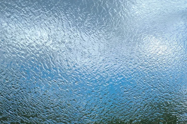 Вода Стеклянном Фоне Крупный План Голубая Текстура Окна Автомобиля — стоковое фото