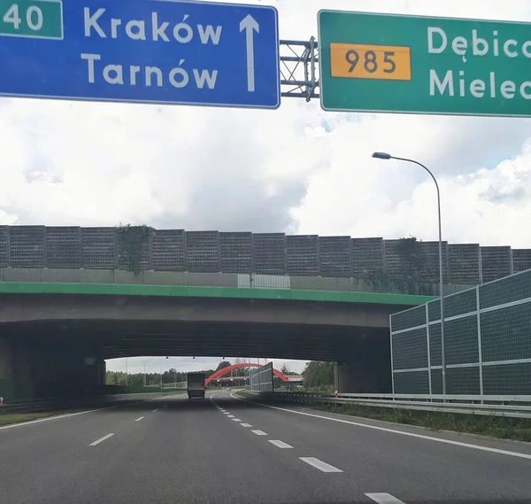 Tráfico Por Carretera Autopista Polonia Alrededor Septiembre 2019 Highway Road — Foto de Stock
