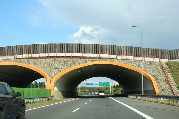 Circulation Routière Sur Autoroute Pologne Vers Septembre 2019 Highway Road — Photo