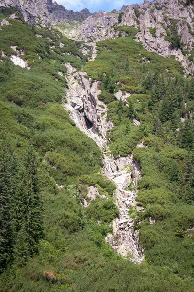 Tatra Dağları Nda Dwoista Siklawa Şelalesi Avrupa Polonya Dağ Manzarası — Stok fotoğraf