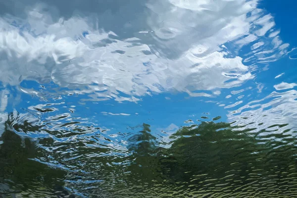 Agua Sobre Vidrio Con Fondo Paisaje Exterior Caída Lluvia Abstracta — Foto de Stock