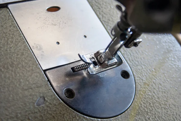 Máquina Costura Agulha Fecha Macro Espaço Vazio Para Texto Artesanato — Fotografia de Stock