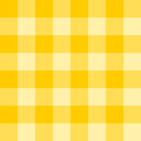 ファッション生地のデザインや製品のための黄色のシームレスなチェック柄の背景 — ストックベクタ