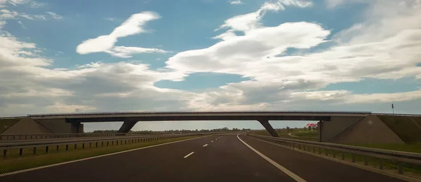 Pont Moderne Sur Autoroute Pologne Concept Transport — Photo