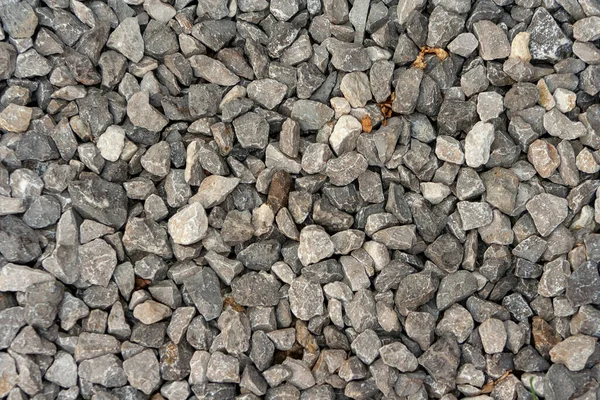 Fundo Pedra Pequena Estrada Seixos Cascalho Escuro Textura Pedra Closeup — Fotografia de Stock