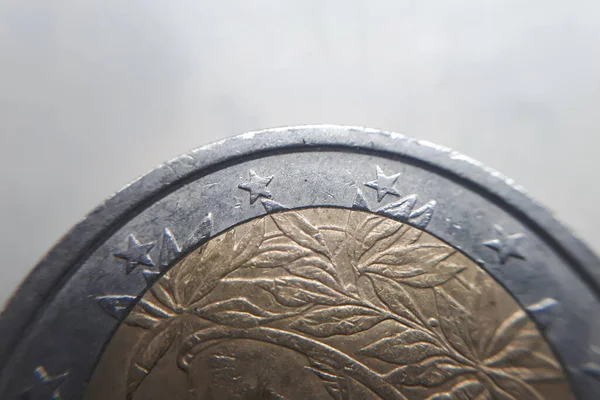Makro Moneta Euro Francja Waluta Europejska Koncepcja Przedsiębiorstwa — Zdjęcie stockowe