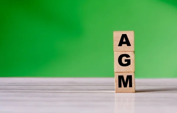 Agm Business Word Wooden Cube Shape Copy Space Business Strategy — Stock Photo, Image