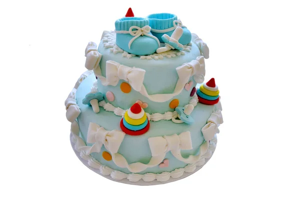 Tårta För Barn Vit Bakgrund — Stockfoto