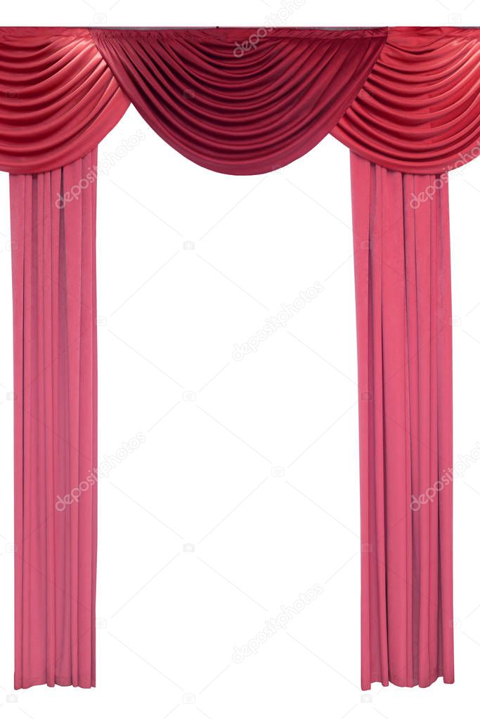 red curtain with copy space in the middle