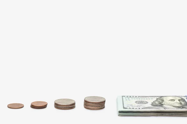 Growth Money Showing Pile Coins — Stock Photo, Image