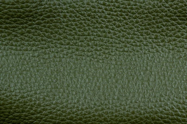 Cuir Naturel Lisse Vert Sur Fond Texturé Gros Grain — Photo