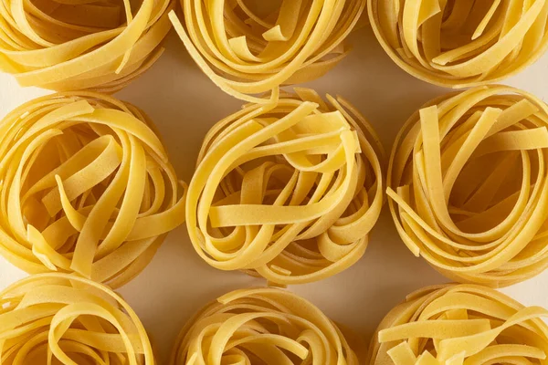 Group Rolled Nest Tagliatelle Shape Italian Pasta — Stok Foto