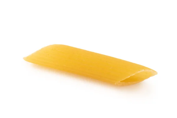 Penne Rigate Form Der Pasta Auf Weißem Hintergrund Isoliert — Stockfoto