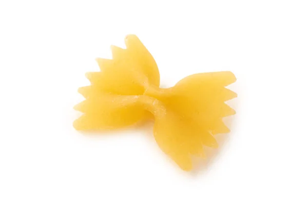 Kuning Farfalle Bentuk Pasta Italia Pada Latar Belakang Putih Terisolasi — Stok Foto