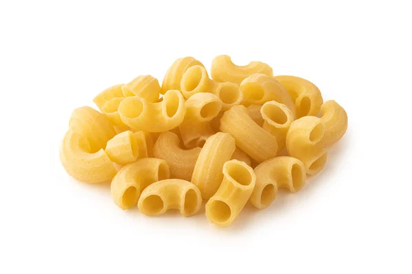 Group Elbow Macaroni Shape Italian Pasta White Background Isolated — Stock Photo, Image