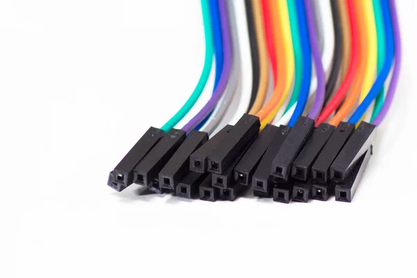 Multicolor Jumper Wires Raspberry — Stock Photo, Image