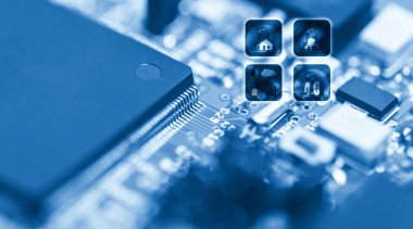 Mühendislik eğitiminin CPU elektronik devre kartı konsepti