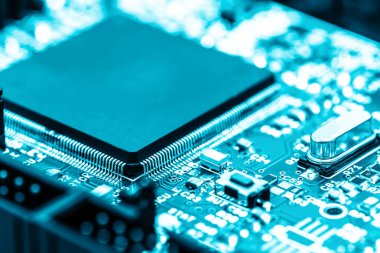 Modern yüksek teknolojicpu elektronik devre kartı kavramı