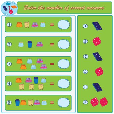 Mantıksal görev. Doğru cevaplar bulmak. Vektör çizim