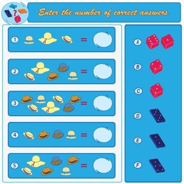 Mantıksal görev. Doğru cevaplar bulmak. Vektör çizim