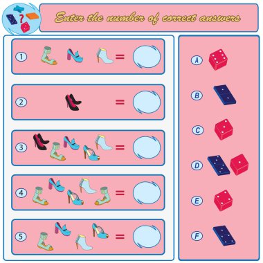 Mantıksal görev. Doğru cevaplar bulmak. Vektör çizim