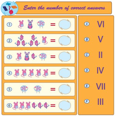 Mantıksal görev. Bulmak ve doğru cevaplar girin. Vektör çizim