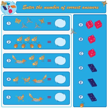 Mantıksal görev. Bulmak ve doğru cevaplar girin. Vektör çizim