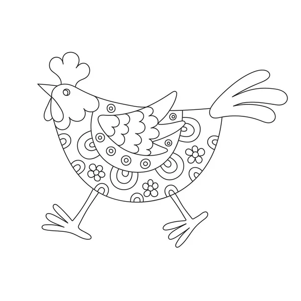 Смешная Мультяшная Курица Векторная Иллюстрация — стоковый вектор