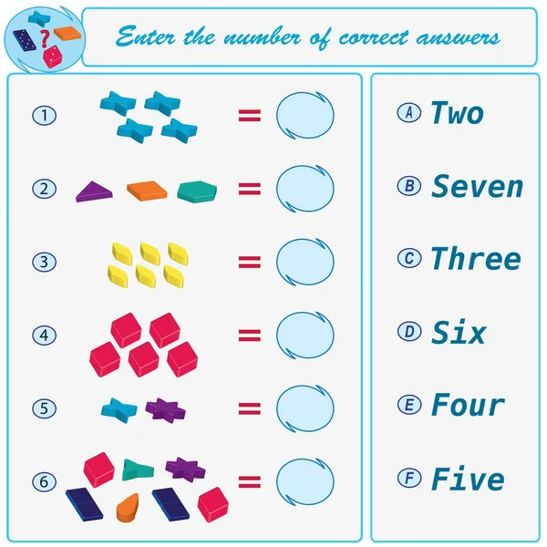 Mantıksal görev. Doğru cevaplar bulmak. Vektör çizim