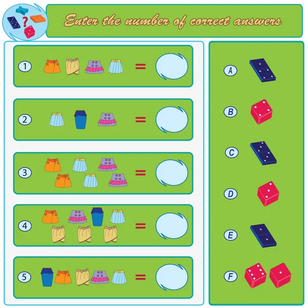 Mantıksal görev. Doğru cevaplar bulmak. Vektör çizim