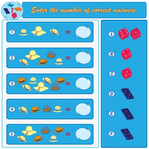 Mantıksal görev. Doğru cevaplar bulmak. Vektör çizim