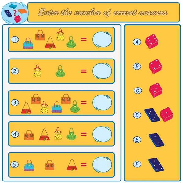 Mantıksal görev. Doğru cevaplar bulmak. Vektör çizim