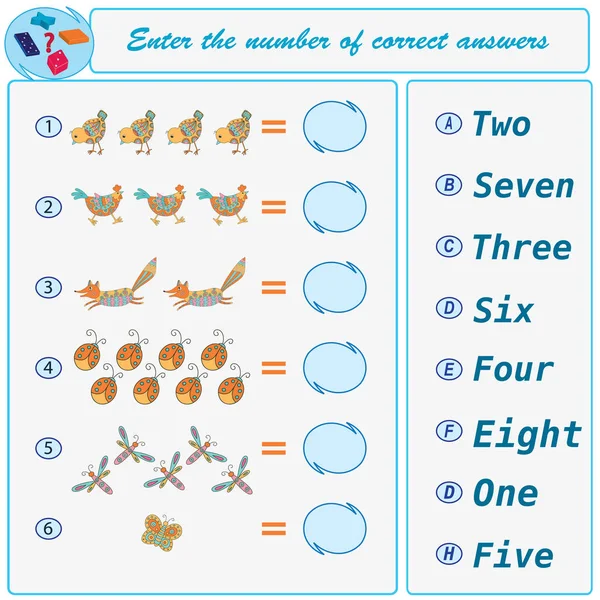 Mantıksal görev. Bulmak ve doğru cevaplar girin. Vektör çizim