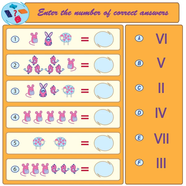 Mantıksal görev. Bulmak ve doğru cevaplar girin. Vektör çizim