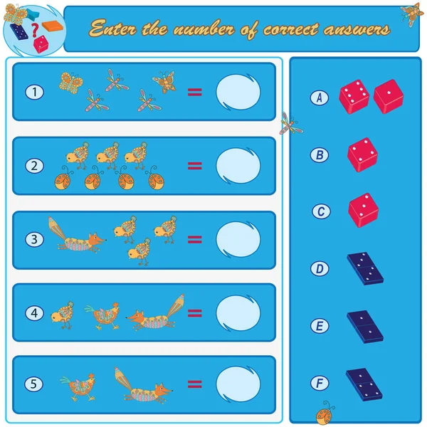 Mantıksal görev. Bulmak ve doğru cevaplar girin. Vektör çizim