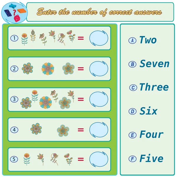 Mantıksal görev. Bulmak ve doğru cevaplar girin. Vektör çizim