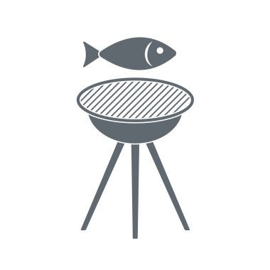 Izgara balık simgesi. Vektör illustratio