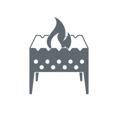 Kamp mangal simgesi. Vektör illustratio