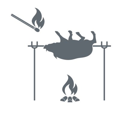 Izgara domuz simgesi. Vektör illustratio