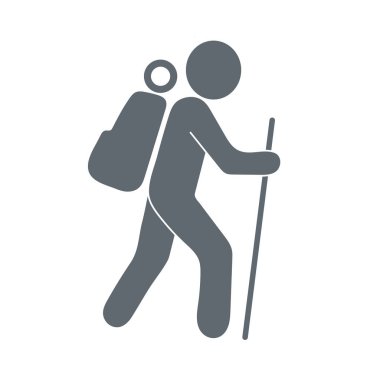 Simge illüstrasyon izole vektör işareti işaret hiking