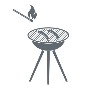 Mangal sucuk simgesi. Vektör çizim