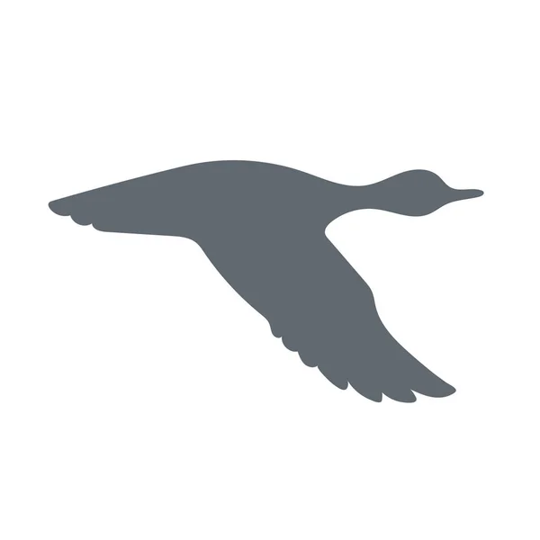Vector Silhouette Flying Duck Vector Illustration — Stock Vector
