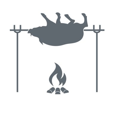 Izgara domuz simgesi. Vektör illustratio